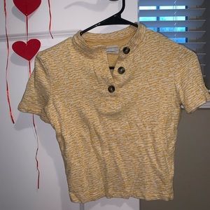 Cute Top Buttoned Yellow Shirt